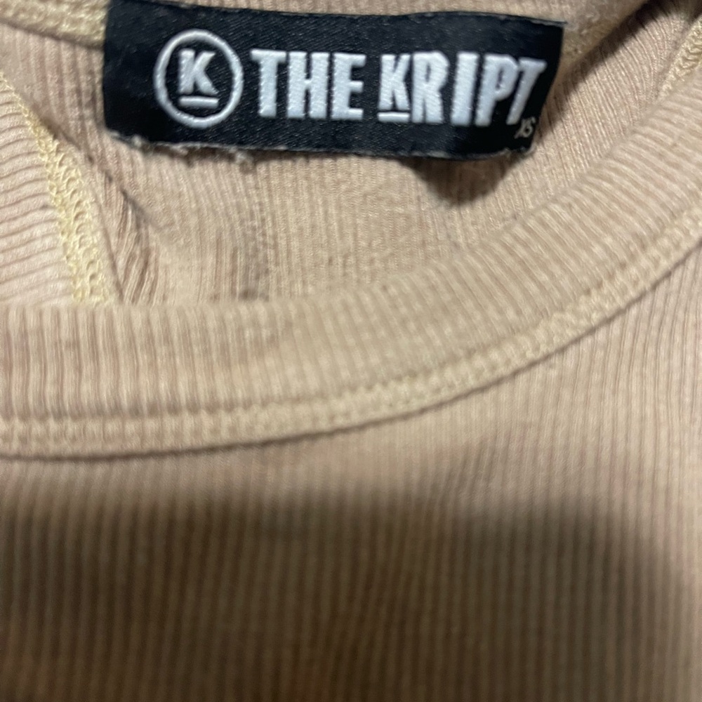 Tan Sleeveless Ribbed Top - Picture 2 of 4